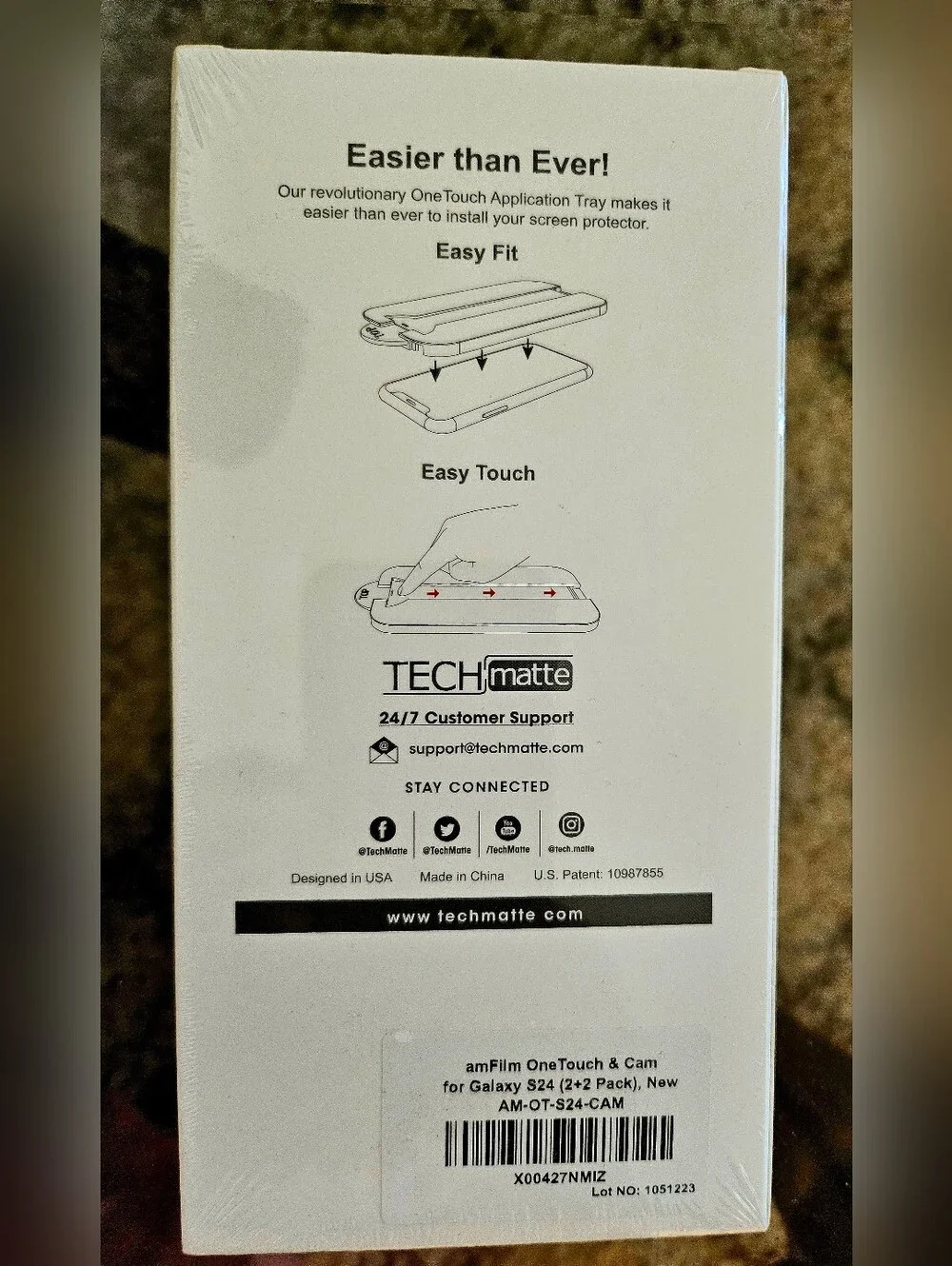 amFilm OneTouch Tempered Glass Screen Protector - White & Green